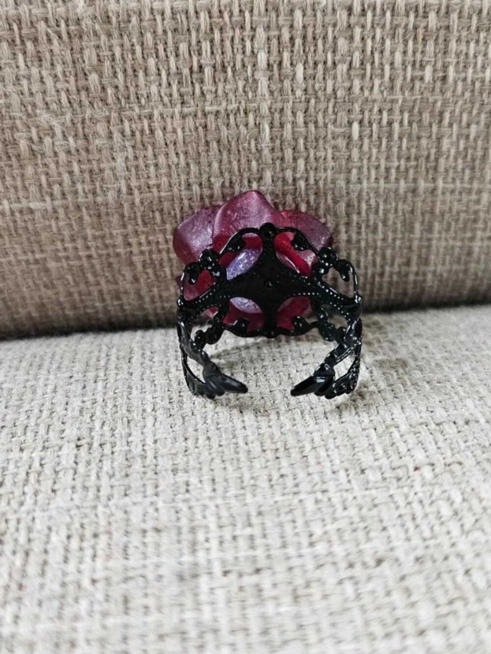 Red Rose Ring Fashion Jewelry Gothic Style Ring Size Adjustable